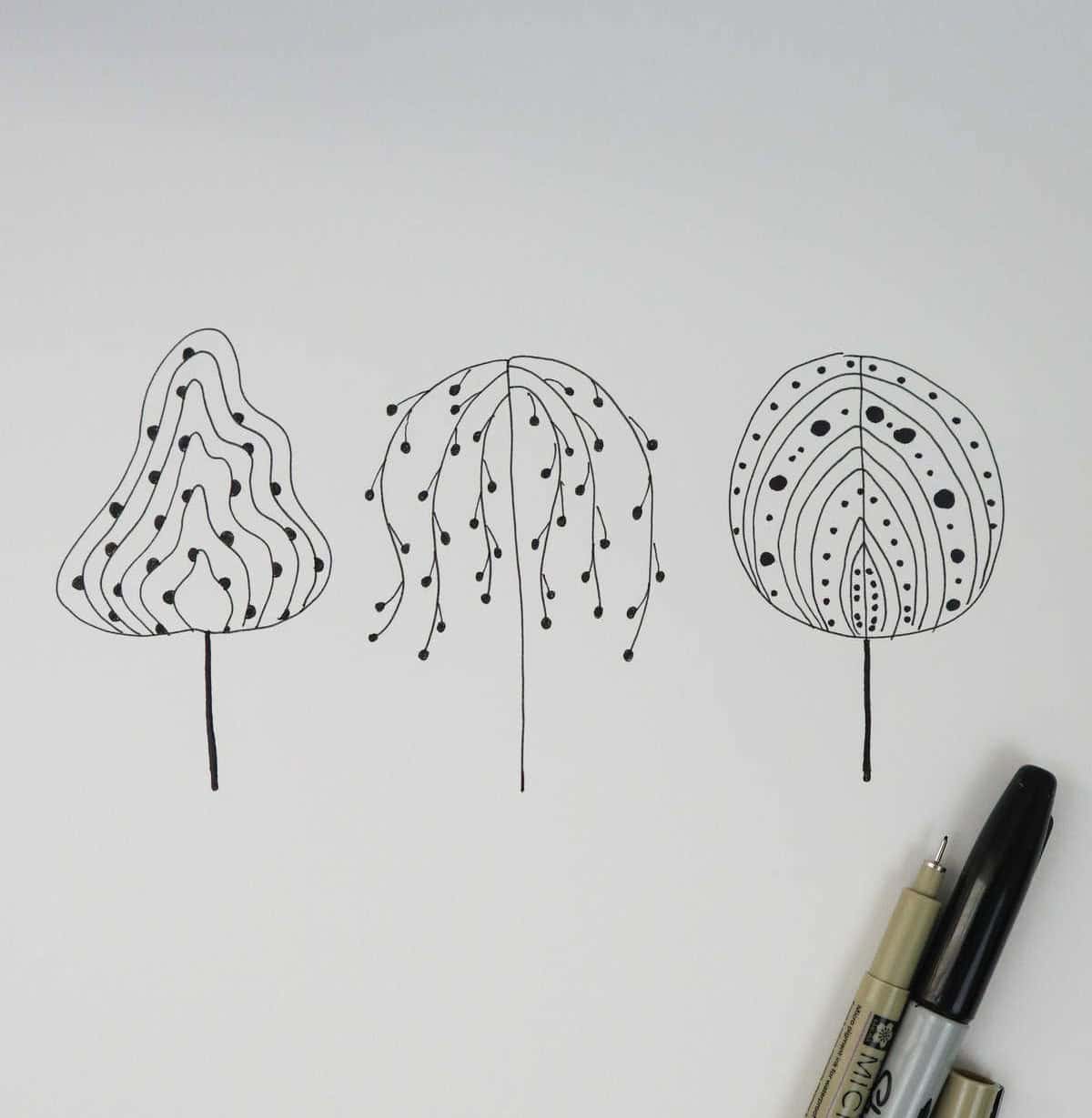 Patterned Line and Dot Trees