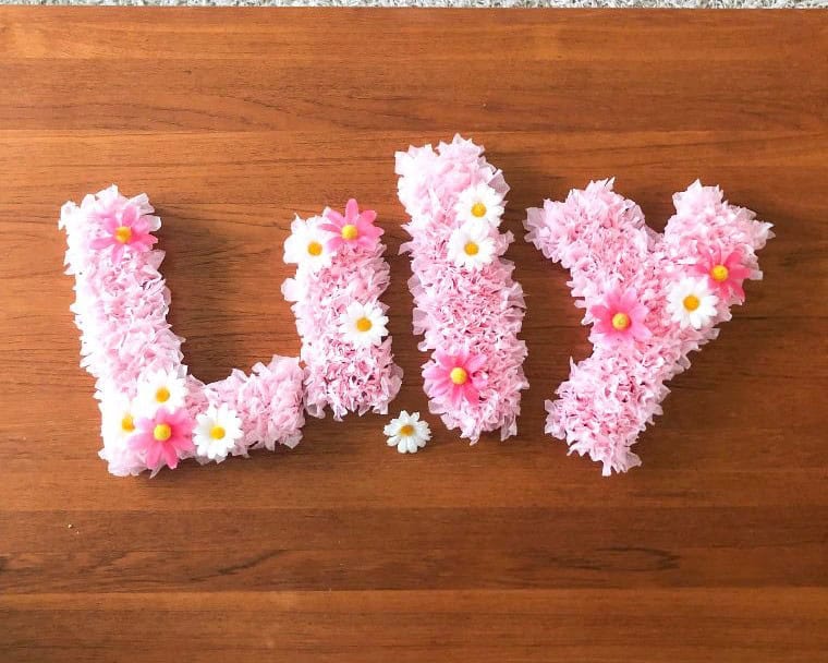 Simple Tissue Paper Wall Letters