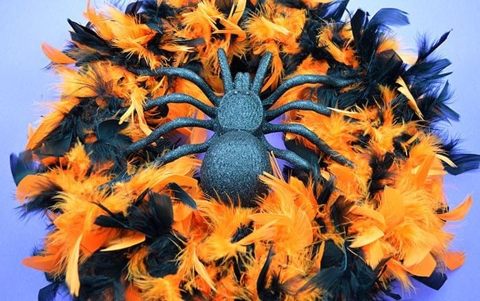 Feather Boa Halloween Wreath