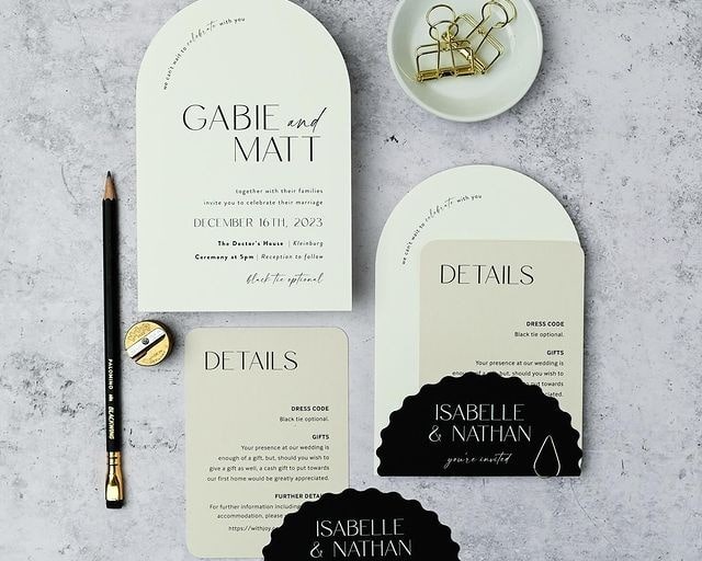 Ivory, Almond, and Black Cards